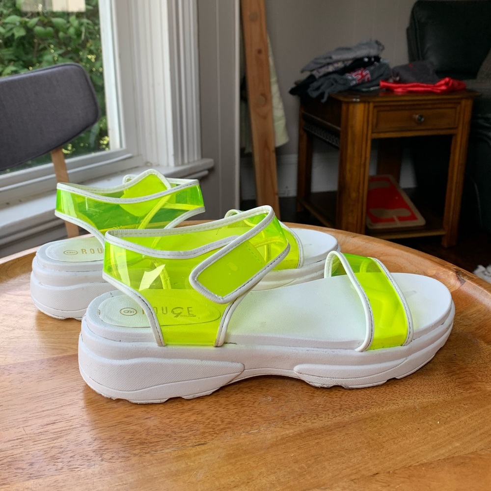 Neon Yellow Platform Sandals